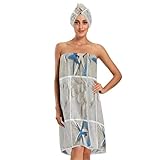 3 Stück saugfähige Bademäntel mit 1 verstellbarem Verschluss, 1 Stirnband und 1 Haarhandtuch