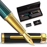 Ellington Pens Luxus-Füllfederhalter-Set glatte, Spitze – inklusive nachfüllbarem...