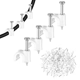MBAIYO Kabelschellen,100 Stück Nagelschelle,kabelhalter Wand Haftclips Kabelklemmen Nage mit...