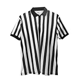 Offizielles Schiedsrichtertrikot für Herren, gestreift, umgeschlagener Kragen, Ref, gestreift, 56