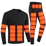 Beheizbare Langarm Shirt Herren Damen Mittelgewicht Beheizte Thermounterwäsche Oberteile...