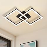 Homefire Deckenlampe LED Deckenleuchte Küche: 24W Küchenlampe Schwarz Wohnzimmerlampe Modern...