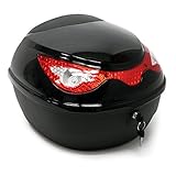 Wiltec Top Case 380x400x300 mm, 22 L, schwarz, für Roller, Motorrad, Quad, Helmkoffer,...