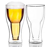 Doppelwandiges Bierglas 0,33 L Inside Out Umgestülpte Bierflasche im Glas (2 Gläser)