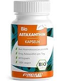 BIO Astaxanthin-Kapseln 60x - Astaxanthin hochdosiert & bio - 8 mg Astaxanthin pro Kapsel - Algamo®...