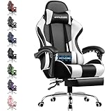 GTPLAYER Gaming Stuhl Bürostuhl Massage Gaming Sessel Ergonomischer Gamer Stuhl mit Fußstütze,...