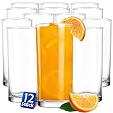 KONZEPT Gläser Set 12-teiliges 280ml Transparente Longdrinkgläser Set, Wassergläser...