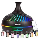 ZOVHYYA Aroma Diffuser 500 ml für Ätherisches Öle Mini luftbefeuchter Mit 7 Farben 8 Ölen...