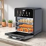 WEIMILOR Heißluftfritteuse 10L Heißluftofen Backofen, 1350W Mini-Backofen mit 7...