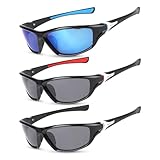 Camptrip 3 Paar Sonnenbrille Herren Sport Sonnenbrille UV 400 Polarisierte Sportbrille Sunglasses...