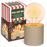 MIJOMA LED Tischlampe mit Motiv-Leuchtmittel – Stimmungslicht mit Betonfuß – batteriebetrieben...