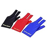 POFET 4Pps Mann Frau Elastic Lycra Linke Hand 3 Finger Billard Queue Handschuh für Schützen Carom...