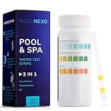 AQUANEXO 100 Pool Teststreifen Pool & Spa 3-in-1, Pool Zubehör, Pooltester für Planschbecken...