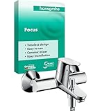 hansgrohe Focus - Badewannenarmatur Aufputz für 2 Verbraucher, Mischbatterie Badewanne mit Auslauf...