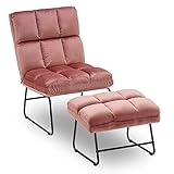 MCombo Sessel mit Hocker, Relaxsessel für Wohnzimmer, moderner Fernsehsessel Loungesessel Stuhl,...