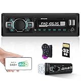 DAB/DAB+ Plus Autoradio Bluetooth 5.0 FM 7 Farbenmit 1 Din mit Bluetooth Freisprecheinrichtung,...