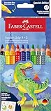 Faber-Castell 110922 - Buntstifte Set Jumbo Dino, 10-teilig, bruchsicher, inkl. 2 Metallic Stifte...