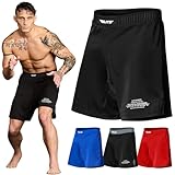 Elite Sports Black Jack Fight Shorts – Boxen, UFC, No-Gi, MMA, BJJ Shorts, Herren, schwarz, Small