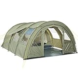 CampFeuer Zelt Multi für 4 Personen | Olivgrün | Tunnelzelt mit riesigem Vorraum, 5000 mm...