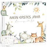 Mein erstes Jahr Babyalbum, Hochwertig Babytagebuch Baby Erinnerungsbuch für das erste Lebensjahr,...