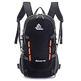 free knight 40L Leichter Tagesrucksack Radfahren Wandern Wasserdichter Reiserucksack (Schwarz)