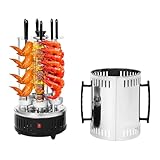 POTYYH 1000W Vertikaler Elektrogrill, BBQ Elektrischer Grill Schaschlikgrill Dönergrill mit 6...