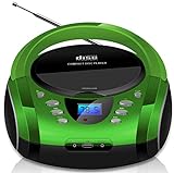Tragbare Boombox | CD/CD-R | USB | FM Radio Player | AUX-Eingang | Kopfhöreranschluss | Kinderradio...