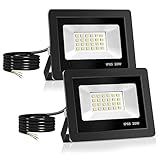 Realky LED Strahler Außen,[2 Stück] 20W LED Fluter 24 LED Solarleuchten IP65 Wasserdichte, 2000LM...