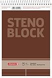 Baier & Schneider Brunnen 1055761 Stenoblock / Spiralblock / Notizblock (A5, liniert mit roter...