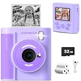 Zicor Kinderkamera mit Sofortdruck – 1080HD-Digitalkamera mit Video- & Druckfunktion für Kinder,...