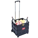 DXP Transport Trolley klappbar bis 35kg Einkaufstrolley Einkaufswagen Klappbox Transportwagen...