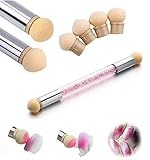 Nail Art Rendering-Werkzeuge Doppelter Kopf Ombre Sponge Stick, Nail art Schwamm und Tupfpinsel,...