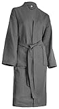 Brandsseller Bademantel Unisex L Baumwolle Waffelpiqué leichter Hausmantel für Damen und Herren -...