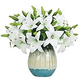 Olrla 20 Stück Künstliche Lilienblumen fühlen Sich echt an Tigerlilie Osterlilie gefälschte...