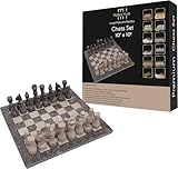 Handmade Marble Chess Set - Luxury Handmade Marble Chess Set - Elegant (10 x 10 Inches) - Chess Sets...