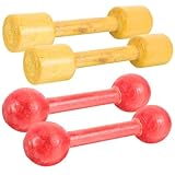 VICASKY 2 Paare Hanteln aus Holz Teiliges Ergonomisches Trainingsgewicht für Buntes...