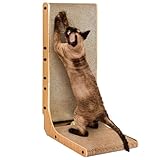 EHEYCIGA Kratzbrett Katze, 68 cm Hohe L Förmige Kratzpappe für Katzen, Hochdichtes...