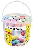 Eberhard Faber 526520 - Straßenmalkreiden in 8 leuchtenden Farben mit Glitzereffekt, Eimer mit 20...