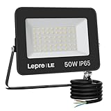 Lepro 50W LED Strahler Außen, 4250LM Superhell Außenstrahler IP65 Wasserdicht Fluter 5000K...