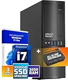 Schneller PC mit Intel Core i7 - Desktop Computer + Silent Rechner für Büro & Home Office mit...