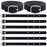 GORGECRAFT 10Stk Leder-Gepäcketiketten-Gurt Verstellbar Schwarze Gepäckanhänger-Schlaufen...