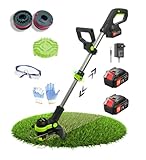 Rasentrimmer mit Akku Wrneaoch 21V Akku Rasentrimmer Akku mit 11.000 U/min und 750W Motor Motorsense...