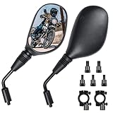 Cretassion E-Geprüft Motorrad Spiegel 2 Stück, MotorradSpiegel Set M8 M10mit Rechtsgewinde und...