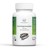 Medari -Grünlippmuschel 1500mg • Gefriergetrockneter 5:1 Extrakt Tagesdosis (Pro 3 Kapseln) 90...