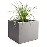 Pflanzwerk® Pflanzkübel Cube Grau 23x23x23cm *Frostbeständiger Blumenkübel* *UV-Schutz*...