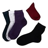 CRILSTYLEO 5 Paar Damen Mädchen Sneaker Socken Baumwolle Mit Silikongel Futter Anti Rutsch...