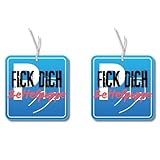 2x Duftbaum mit 'Fick dich Zettelpuppe' Motiv, Auto lustig Duftspender, Duftbaum Auto tuning,...