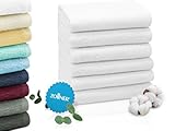 ZOLLNER 6er Set Handtücher in 50x100 cm - saugstarke und weiche Badetücher in weiß - mit...