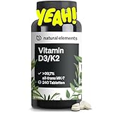 Vitamin D3 + K2 –  99,7% all-trans MK-7 & 2000 IE Vitamin D3 – 240 Tabletten – hochdosiert,...