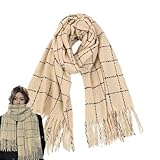 Karierter Schal für Damen, Winterschal kariert - dicker Schal in Kaschmir-Imitat | Langer...